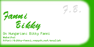 fanni bikky business card